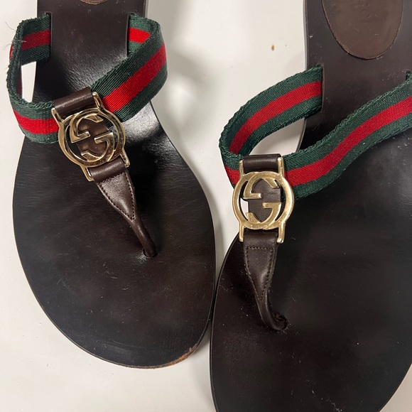 Gucci web thong heel slippers - Picture 2 of 7